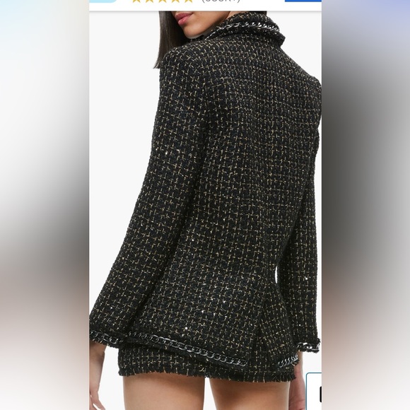 Alice + Olivia Shan Tweed Blazer in a Wool Blend - Picture 15 of 15